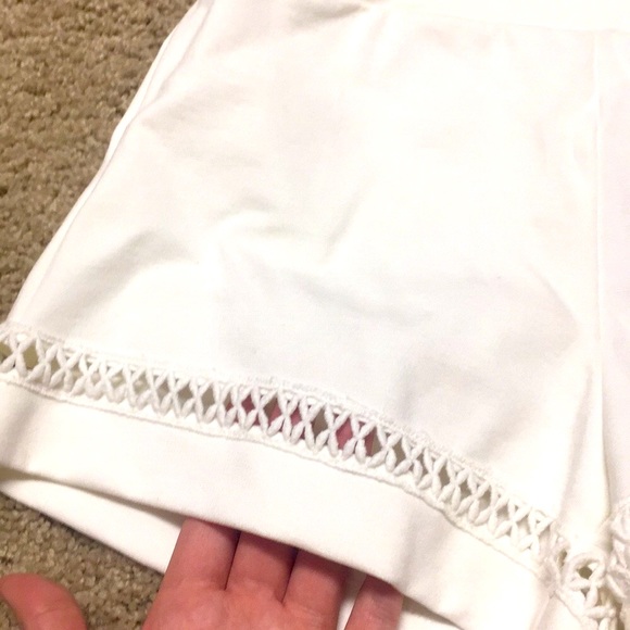 White High Waisted Zip Up Shorts - Picture 6 of 8